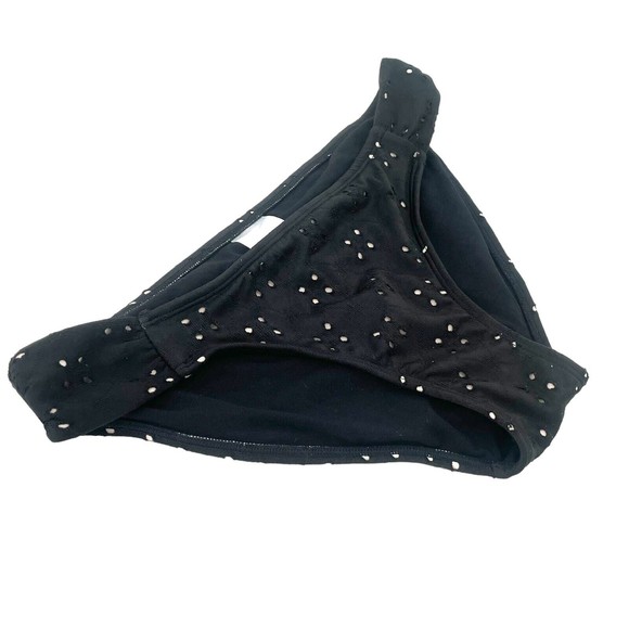 Xhileration NEW Eyelet Cheeky Black Nude Bikini Bottom Swimsuit Size Medium - Picture 4 of 7